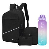 Regalo Mochila Laptop Con 3 Piezas Y Botella Motivacional