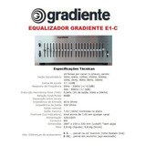 Catálogo / Folder: Equalizador Gradiente E1-c # Novo Okm.