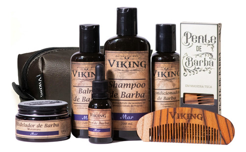 Kit De Barba - Premium Com Necessaire - Mar - Viking