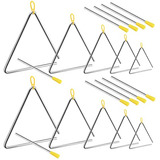 Conjunto De 10 Triángulos De Acero Musicales, De 4, 5,...