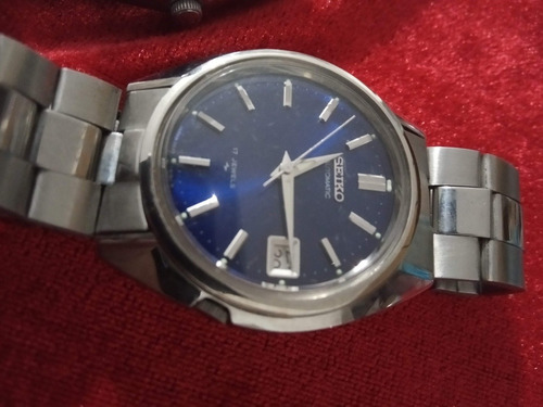Reloj Seiko Automático Fondo Azul,muy Elegante Años 70