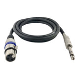  Cabo Para Microfone P10 Stereo X Xlr Fêmea 5 Metros