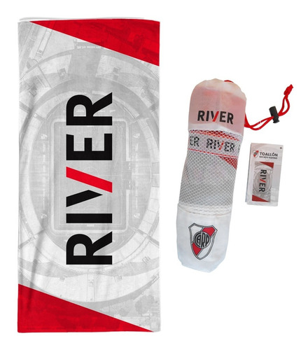 Toallon Secado Rapido River Plate Futbol Original + Bolso