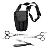 Kit Tijeras Corte Y Pulir Navaja Peluqeria Barbero Barberia