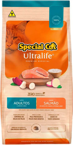 Ração Special Cat Premium Especial Ultralife Salmão E Arroz Gatos Adultos 1kg