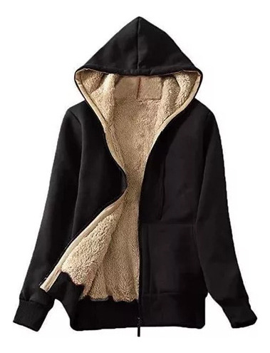 Jaqueta De Bolso Com Capuz De Lã Quente Para Senhoras De Inv