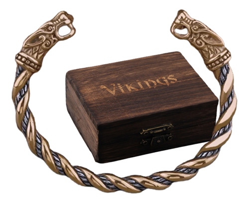 Bracelete Aço Inox Pulseira Viking Ragnar Dourada Lxbr P09c