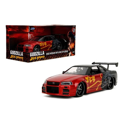 Jada 2002 Nissan Skyline Gt-r (r34) Godzilla Escala 1\u002F24 Color Rojo | Envío gratis