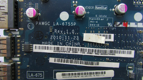 Placa Mãe Lenovo G475 - Pawgc La-6755p Rev. 1.0 - Vide Nota