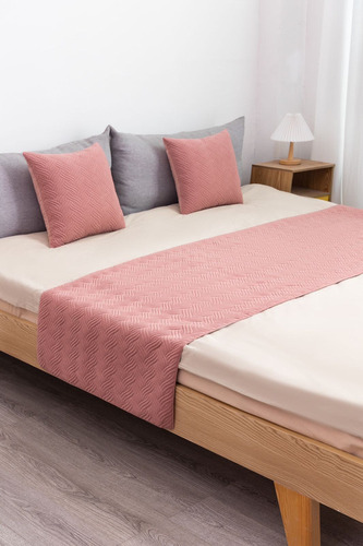 Piecera De Cama Terciopelo Plush King + 2 Fundas 70x210cm