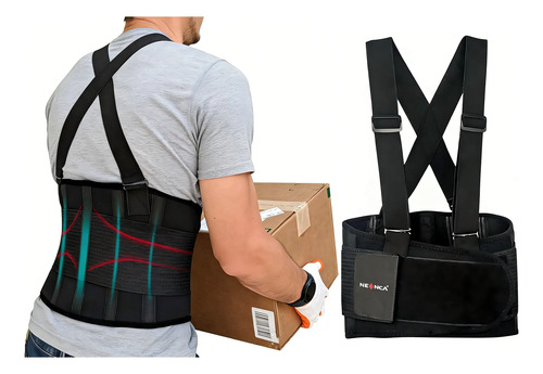 Faja Para Cargar Lumbar Con Tirantes Alta Visibilidad