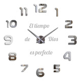 Reloj Pared 3d Tamaño 50x50cm + Frase Diseño Moderno 