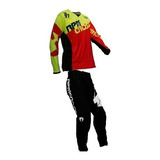 Equipo Rpm Mix Pantalon Negro 38-remera Amarillo/rojo Bmmoto