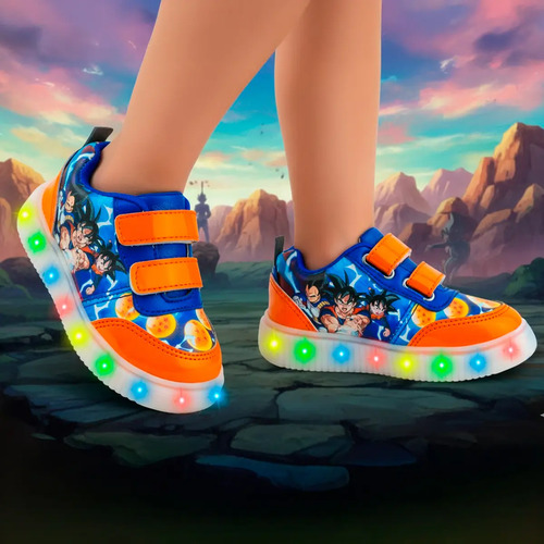 Tenis Niño Dragon Ball Vegeta Gohan Luces Led Goten 780-rdb