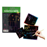 Anotador Scratch Note Grande Papel Magico Lapiz De Madera