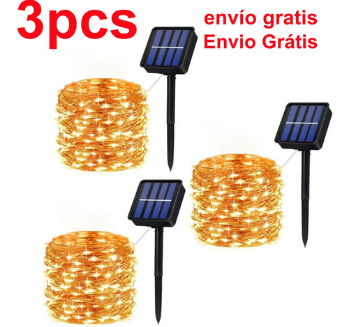 Luzes De Energia Solar De Corda De Luz De Natal 3pcs