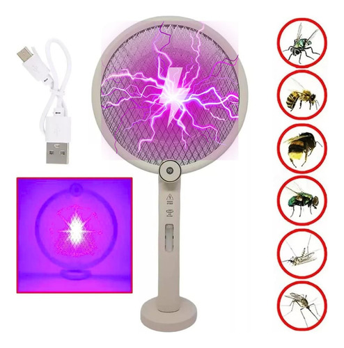 Raquete Elétrica Luz Uv Mata Mosquito Pernilongo Anti Inseto