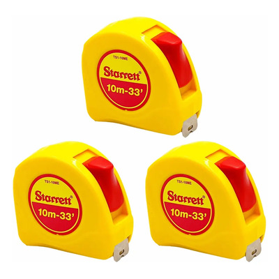 Kit 3 Trenas 10 Metros Starrett Mm/pol Fita De Aço Reforçada