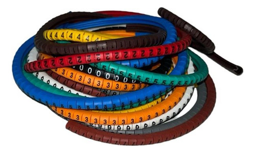 Marcador Cables Ec-0 Calibre Awg 16 Números Del 0-9 Colores