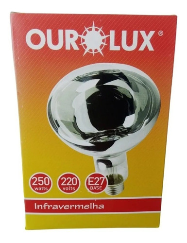 Lâmpada Secagem 250w 220v E-27 Infravermelha Ourolux