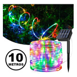 Manguera Led Solar 100 Led 10 Metros Multicolor Navidad