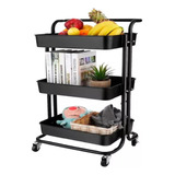 Carrito Auxiliar Organizador Multi-usos 3 Niveles Ruedas 360