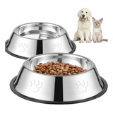 2 Pack Plato Mascota Comederos Para Agua Perros Agua Comida