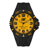 Reloj Caterpillar Hombre Special Ops 2 Karbon Sumergible Color De La Malla Negro/amarillo-negro