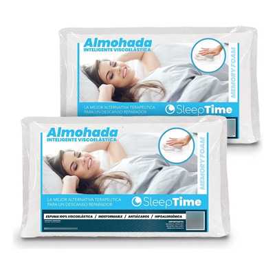 Combo X2 Almohada 60x40 Inteligente Viscoelastica Con Funda | Envío gratis
