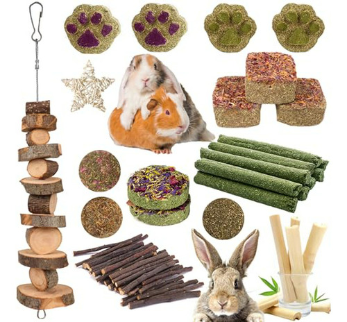 Juguetes Para Conejos, Cobayos - 25 Pcs Heno Natural Timothy