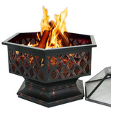 Chimenea Hexagonal Para Jardín En Hierro Color Negro