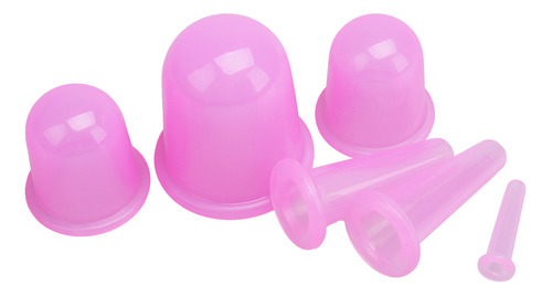 Set De Terapia De Ventosas Al Vacío De Silicona Rosa, 6 Piez