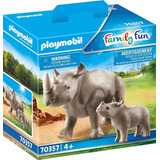 Playmobil Family Fun 70357 - Rinoceronte Con Bebes Animales