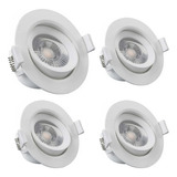 4 Spot Led Direcional Redondo 3w Branco Quente 3000k Bivolt 110v/220v