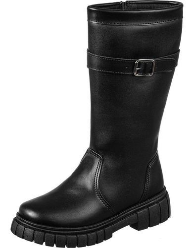 Bota Infantil Feminina Montaria Cano Longo Zíper Macia Moda