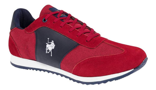 Tenis Casual American Polo 2169 Para Hombre Color Rojo E6