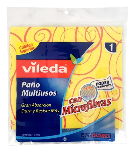 20 Pz Vileda Paño Multiusos Con Microfibras