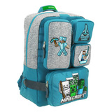 Mochila Chenson Original, Mochila Escolar Grande Primaria Y Secundaria Minecraft Zombie Chased By Zombies, Bolsas Desprendibles, Creeper, Steve, 