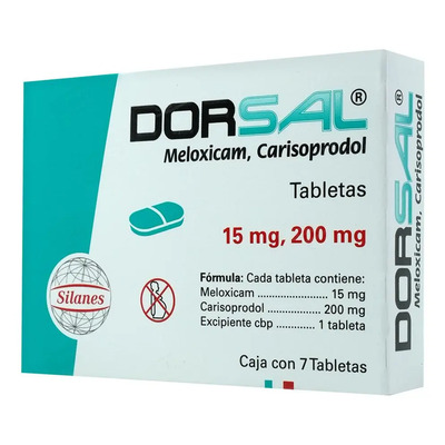 Dorsal Tableta 200 Mg\u002F15 Mg, 7 Tabletas | Meses sin interés