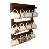 Organizador De Pared De Tazas De Madera