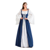 Vestido Medieval De Mujer Con Cordones Longitud