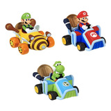 Super Mario Bros Kart Auto Vehiculo 6cm Pullback Con Trucos