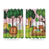 Cortina Safari Baby Rosa Infantil 2,60x1,50