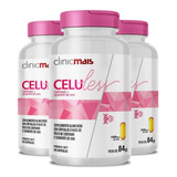 Kit 3 Celuless Cártamo Semente De Uva 60 Cápsulas Clinicmais Sabor Neutro