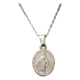 Cadena Collar Mujer Virgen Del Rayo Plata Ley 925 + Caja Reg