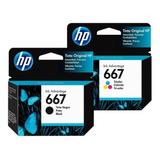 Kit De Cartuchos Hp 667 Para Hp 2775 2374 + Kit De Recarga