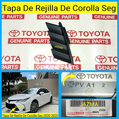 Tapa Rejilla Parachoque Delantero Corolla Seg 2020 2023 Foto 3