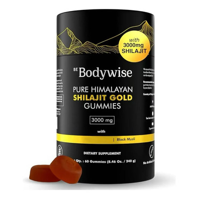 Elfleaf Be Bodywise Gominolas De Oro Puro Del Himalaya Sin Azúcar Añadido Gokshura Ácido Xántico Y 85+ Oligoelementos Apto Para Hombres, Mujeres No Gmo 100% Natural Y Orgánico 60 Gominolas | Meses sin interés