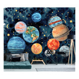 Vinilos Murales Empapelados Infantil Galaxia Planetas 