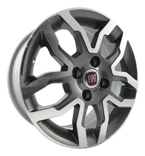 Roda Fiat Idea Sporting Aro 15 (jogo) Krmai R23 + Bicos Cor Grafite Diamantado